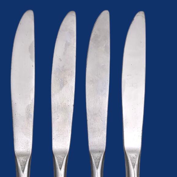 5pc Ekco Eterna ROSE COTILLION Flatware Stainless Dinner Knife Knives - Picture 3 of 11